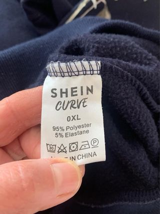 Felpa con cappuccio blu floreale curvy donna Shein