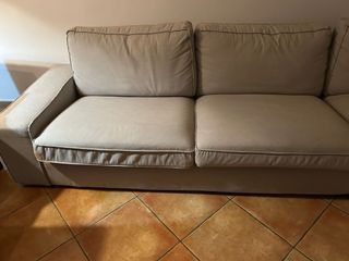 Sofá modular beige de tela