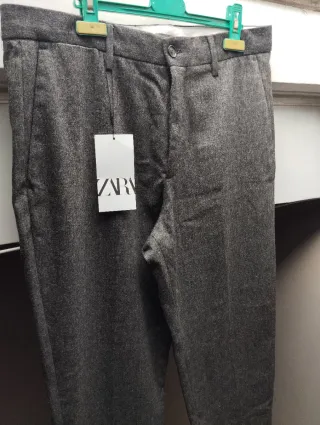 Pantaloni eleganti Zara grigio uomo IT48