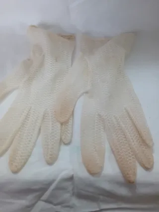 Lote 8 Guantes Mujer Antiguos Beige/Blanco