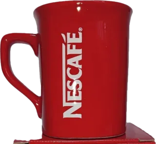 6 Tazas Nescafé Rojas Cerámica