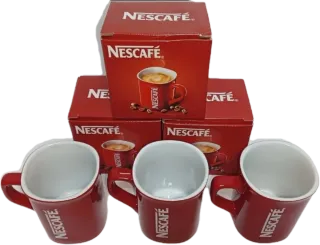 6 Tazas Nescafé Rojas Cerámica