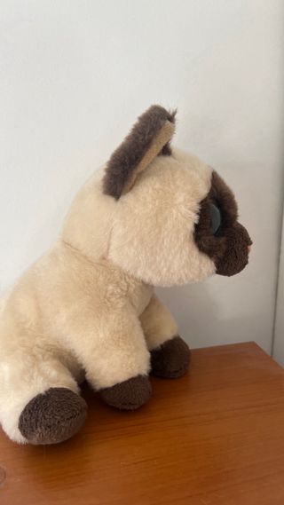 Peluche Gato Siamés Ojos Azules Brillantes