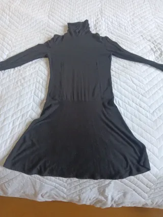 Abito donna nero collo alto