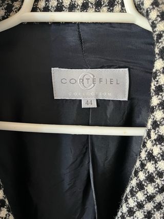 Chaqueta Cortefiel cuadros blanco y negro Talla L
