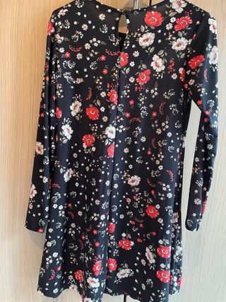 Vestito fantasia floreale nero e rosso