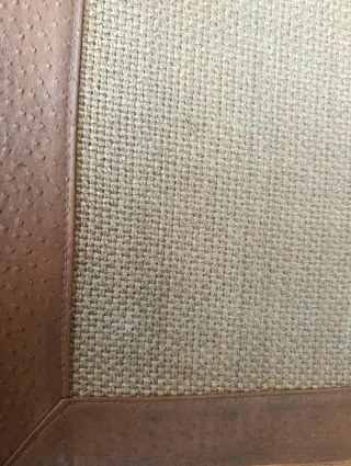 Alfombra Beige y Marrón con Borde.