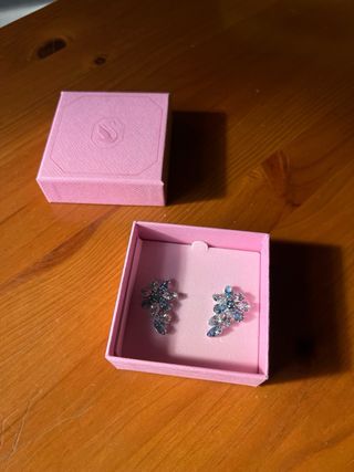 Pendientes Swarovski Azules y Plateados Nuevos