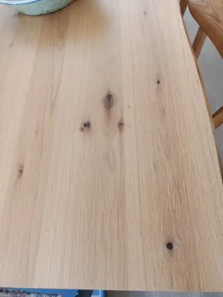 Mesa de comedor de roble macizo con 6 sillas