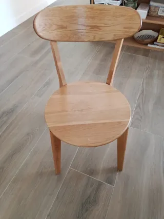 Mesa de comedor de roble macizo con 6 sillas