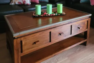 Centro de mesa bandeja con 3 velas verdes