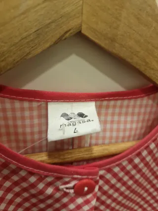 Bata infantil cuadros rosa