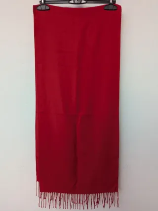Pashmina rossa con frange
