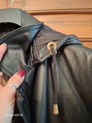 Giacca Vera Pelle Nera Uomo con cappuccio