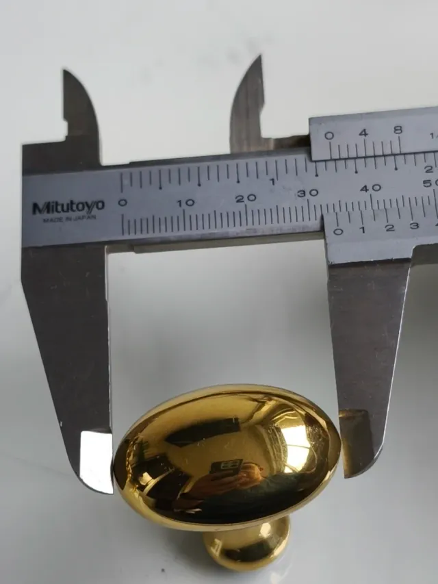 Pomos Ovalados Latón Pulido - 35mm