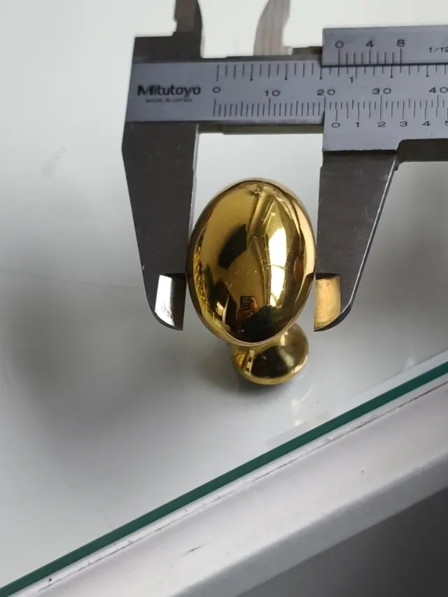 Pomos Ovalados Latón Pulido - 35mm