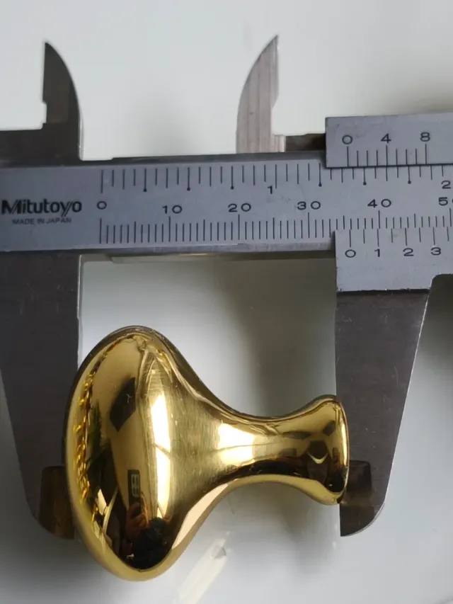 Pomos Ovalados Latón Pulido - 35mm