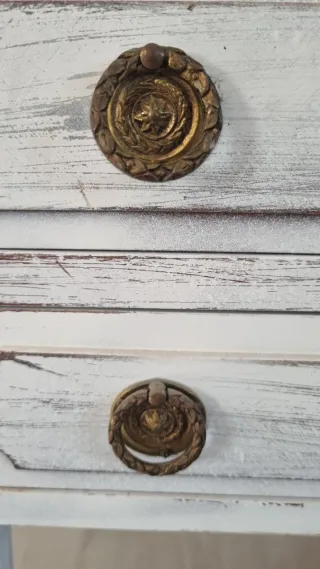 Consola blanca con cristal - mueble recibidor