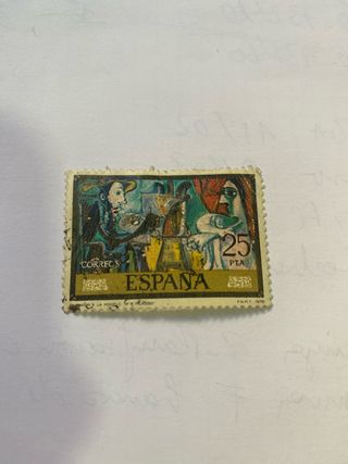 Sello España 25 PTA Picasso