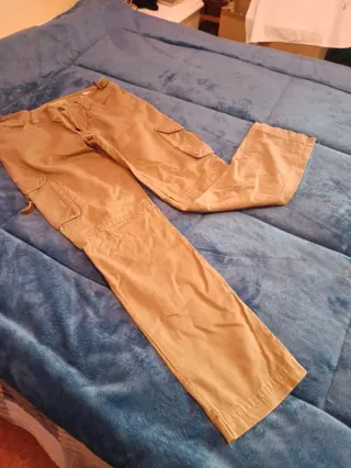 Pantalón Massimo Dutti Marrón Claro 100% Algodón