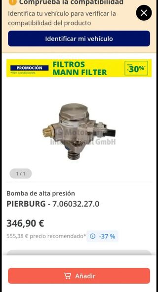 Bomba de alta presión Pierburg