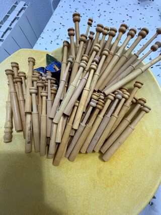 Bolillos catalanes madera 12cm , 100 unidades.