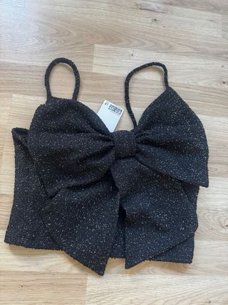 Top Lazo H&M Negro Nuevo