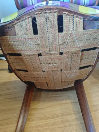 Conjunto 5 Sillas Antiguas Tapizadas buen estado