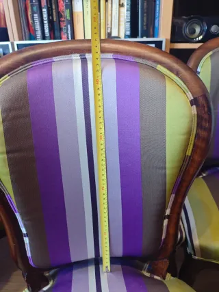 Conjunto 5 Sillas Antiguas Tapizadas buen estado