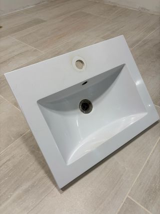 Lavabo de porcelana blanco