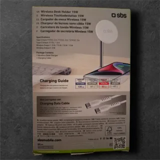 Stazione Ricarica Wireless SBS 15W 2in1