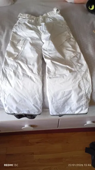 Pantalón de esquí blanco, talla 7/8