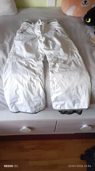 Pantalón de esquí blanco, talla 7/8