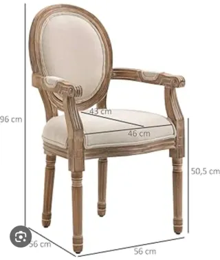 2 Sillas Luis XVI Medallón Beige