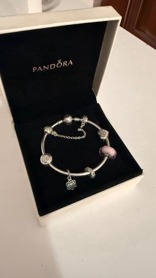 Pulsera Original Pandora Plata Ley S925 con charms