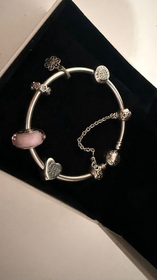 Pulsera Original Pandora Plata Ley S925 con charms