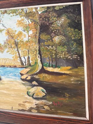 Cuadro de paisaje con cascada