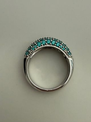 Anillo Swarovski Turquesa y Plata
