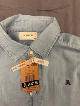 Camisa Vaquera Scalpers Tono Azul