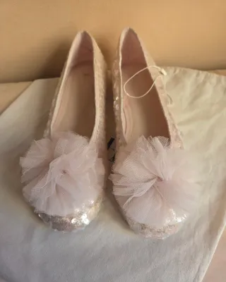 Bailarinas Zara lentejuelas rosa/dorado