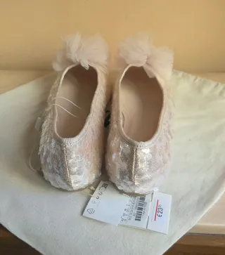 Bailarinas Zara lentejuelas rosa/dorado