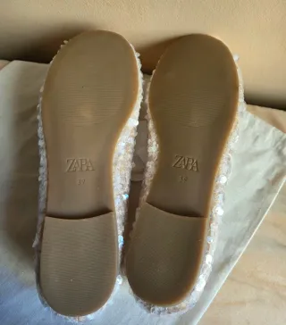 Bailarinas Zara lentejuelas rosa/dorado