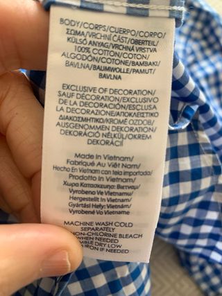 Camisa Chaps cuadros azul y blanco hombre