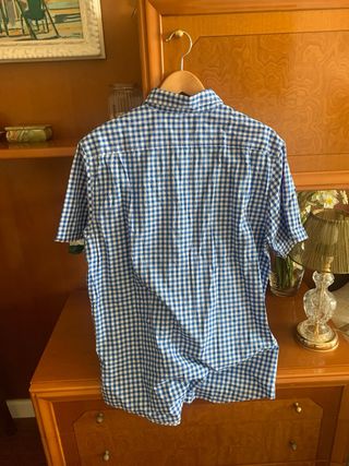 Camisa Chaps cuadros azul y blanco hombre