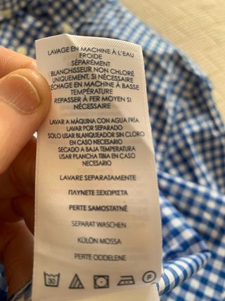 Camisa Chaps cuadros azul y blanco hombre