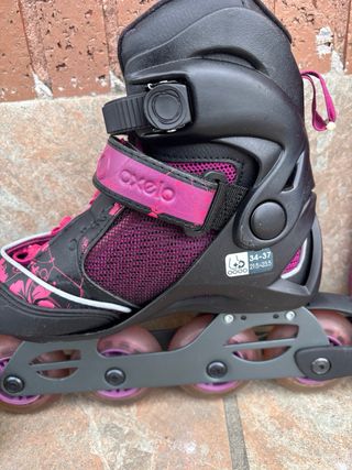 Patines rosas de oxelo con funda