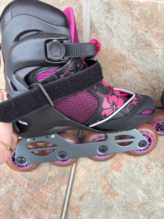 Patines rosas de oxelo con funda
