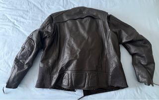 Chaqueta de cuero moto First negra