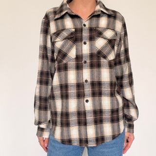 Camicia Flanella Beige/Marrone