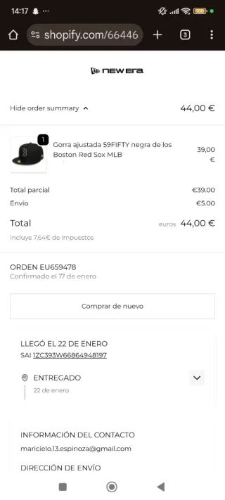 Gorra New Era 59FIFTY Boston Red Sox Negra